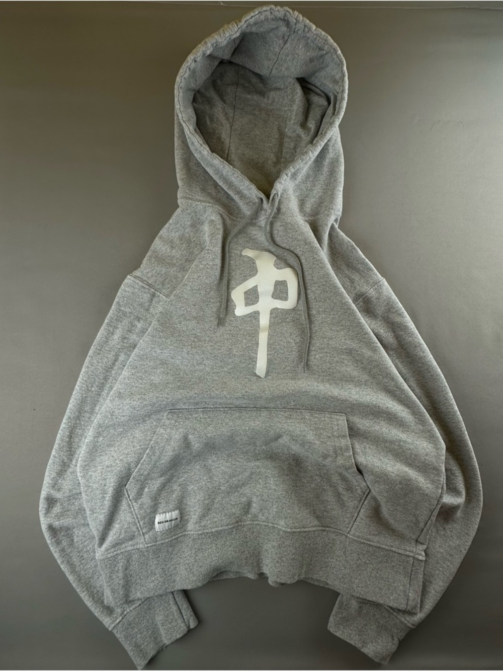 Red Dragon Gray Pullover Hoodie with White Chest Graphic